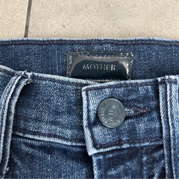 MOTHER the hustler ankle here kitty kitty glitter stripe denim flare size 24 - Picture 6 of 8